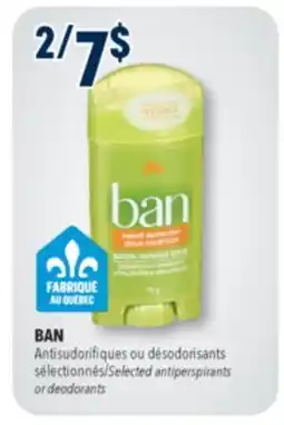 Familiprix BAN Selected antiperspirants or deodorants offer