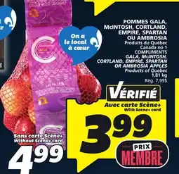 IGA COMPLIMENTS GALA, McINTOSH, CORTLAND, EMPIRE, SPARTAN OR AMBROSIA APPLES offer