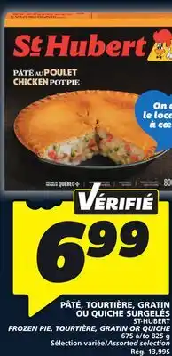IGA ST-HUBERT FROZEN PIE, TOURTIÈRE, GRATIN OR QUICHE offer