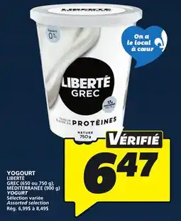 IGA LIBERTÉ GREC (650 ou 750 g), MÉDITERRANÉE (900 g) YOGURT offer