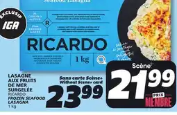 IGA RICARDO FROZEN SEAFOOD LASAGNA offer