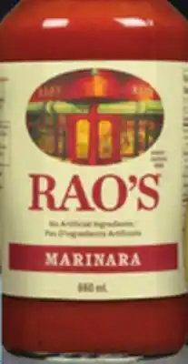 IGA RAO'S PASTA SAUCE offer
