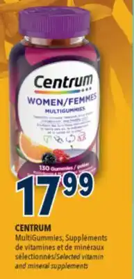 Familiprix CENTRUM, MultiGummies Selected vitamin and mineral supplements offer