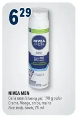 Familiprix NIVEA MEN, Shaving gel, 198 g or Creme, Visage, corps, Face, body, hands, 75 ml offer