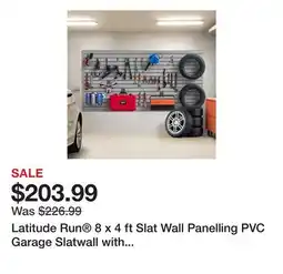 Wayfair Latitude Run 8 x 4 ft Slat Wall Panelling PVC Garage Slatwall with Accessories offer