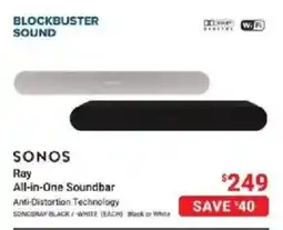 Visions Electronics Sonos ray all-in-one soundbar offer