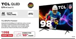 Visions Electronics TCL QLED Q7K 4K Smart TV offer