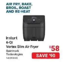 Visions Electronics Instant 6-Qt Vortex Slim Air Fryer offer