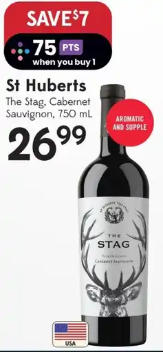 Sobeys St Huberts The Stag, Cabernet Sauvignon offer