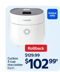 Walmart Cuckoo 3-cup rice cooker offer