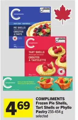 Foodland COMPLIMENTS Frozen Pie Shells, Tart Shells or Phyllo Pastry 255-454 g selected offer
