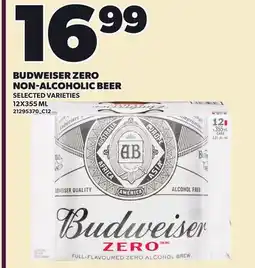 Loblaws BUDWEISER ZERO NON-ALCOHOLIC BEER offer
