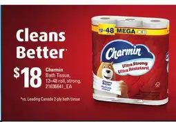 Loblaws CHARMIN BATH TISSUE, 12=48 ROLL, STRONG offer
