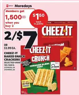 Loblaws CHEEZ-IT BAKED SNACK CRACKERS, 191/200 G offer