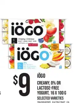 Loblaws IÖGO CREAMY, 0% OR LACTOSE-FREE YOGURT offer