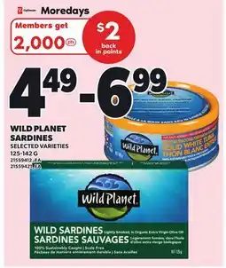 Loblaws WILD PLANET SARDINES offer