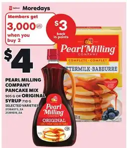 Loblaws PEARL MILLING COMPANY PANCAKE MIX 905 G OR ORIGINAL, SYRUP 710 G offer