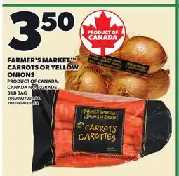 Loblaws FARMER'S MARKET CARROTS OR YELLOW ONIONS, 3 LB BAG offer