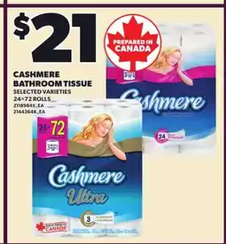 Loblaws CASHMERE BATHROOM TISSUE, 24=72 ROLLS offer
