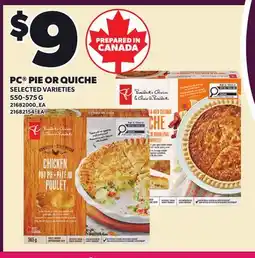 Loblaws PC PIE OR QUICHE offer