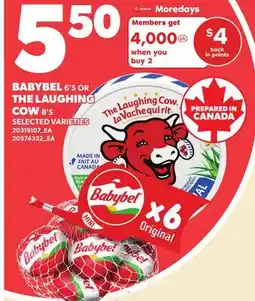 Loblaws BABYBEL 6'S OR THE LAUGHING COW, 8'S offer