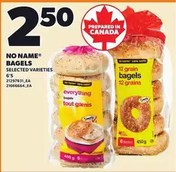 Loblaws NO NAME BAGELS, 6'S offer