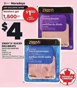 Loblaws ZIGGY'S SLICED DELI MEATS offer