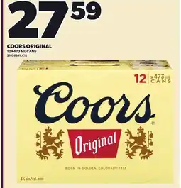 Loblaws COORS ORIGINAL, 12X473 ML CANS offer