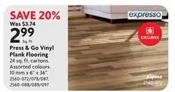 Home Hardware Press & Go Vinyl Plank Flooring - Alpine offer