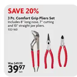 Home Hardware 3 Pc. Comfort Grip Pliers Set offer