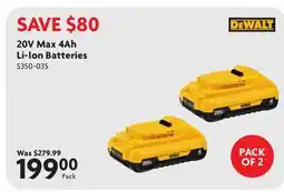 Home Hardware 20V Max 4Ah Li-Ion Batteries offer