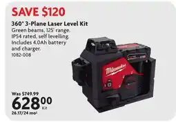 Home Hardware 360° 3-Plane Laser Level Kit offer