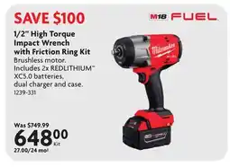 Home Hardware 1/2 High Torque Impact Wrench with Friction Ring Kit offer