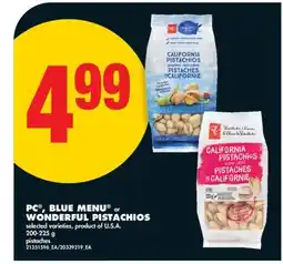 No Frills PC , BLUE MENU or WONDERFUL PISTACHIOS offer