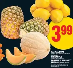 No Frills CANTALOUPE, PINEAPPLE or FARMER'S MARKET LEMONS offer