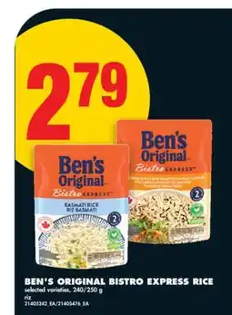No Frills BEN'S ORIGINAL BISTRO EXPRESS RICE, 240/250 G offer
