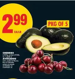 No Frills CHERRIES or AVOCADOS, PKG OF 5 offer