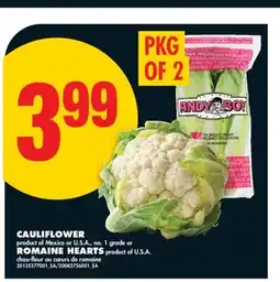 No Frills CAULIFLOWER OR ROMAINE HEARTS, PKG OF 2 offer