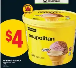 No Frills NO NAME ICE MILK offer