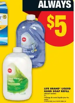 No Frills LIFE BRAND LIQUID HAND SOAP REFILL offer