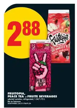 No Frills FRUITOPIA, PEACE TEA or FRUITE BEVERAGES, 1.54/1 offer