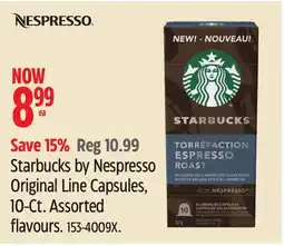 Canadian Tire Nespresso Starbucks by Nespresso Original Line Capsules, 10-Ct offer
