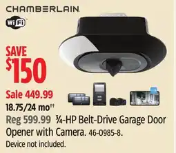 Canadian Tire Chamberlain 3⁄4-HP Belt-Drive Garage Door Opener with Camera offer