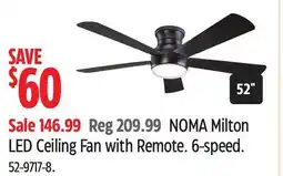 Canadian Tire NOMA Milton LED Ceiling Fan with Remote offer