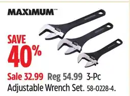 Canadian Tire MAXIMUM 3-Pc Adjustable Wrench Set offer