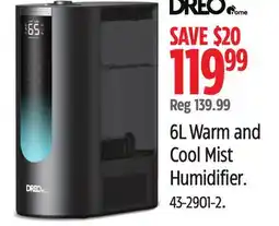 Canadian Tire 6L Warm and Cool Mist Humidifier offer