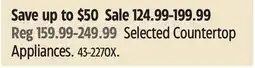 Canadian Tire Selected Countertop Appliances offer