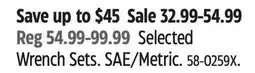 Canadian Tire Selected MAXIMUM Wrench Sets offer