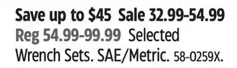 Canadian Tire Selected MAXIMUM Wrench Sets offer