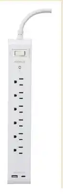 Canadian Tire NOMA 6-Outlet Power Bar with USB-A and USB-C offer